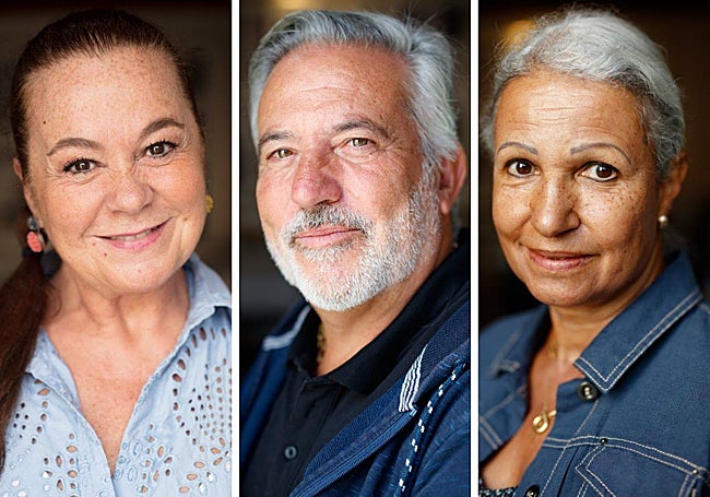 La ministra de Educación de Guatemala Anabella Giracca, el artista Ramón Lamarca y Anne.