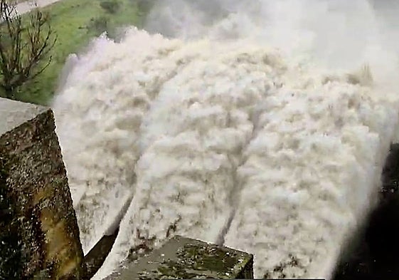 Desembalse en el pantano del Guadiloba, el pasado 19 de enero.
