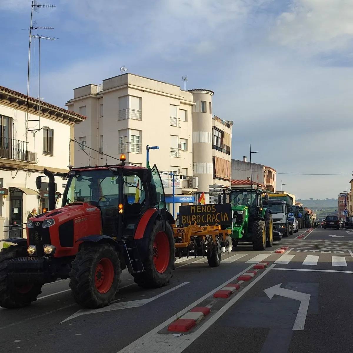 Tractorada en Coria.