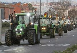 Protesta de agricultores en la autovía A-66, a la altura de Almendralejo. En vídeo, protesta en la A-5, en Badajoz