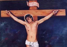 Crucificado de Garrovillas, pintado por Jesús Valle en 2005.