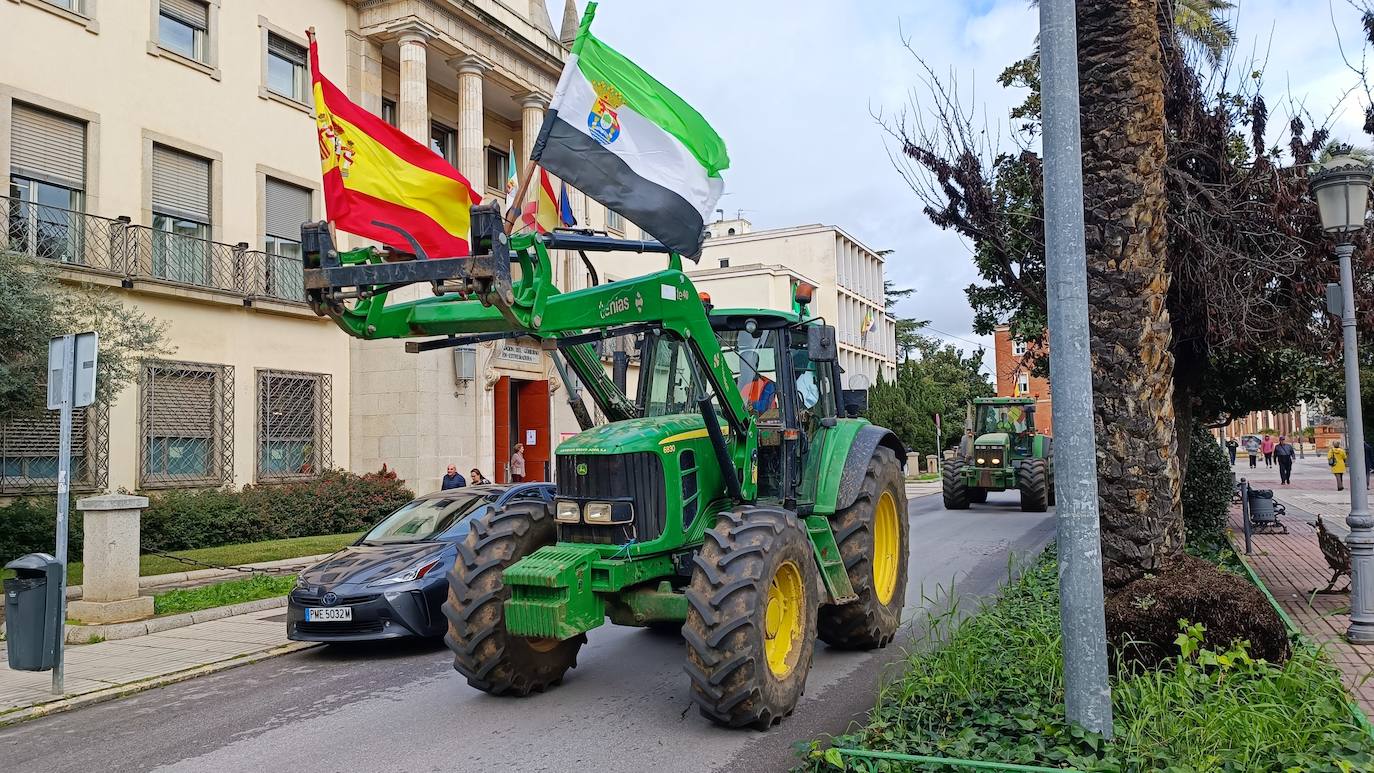 Fotos | Protesta de los agricultores este viernes en Badajoz