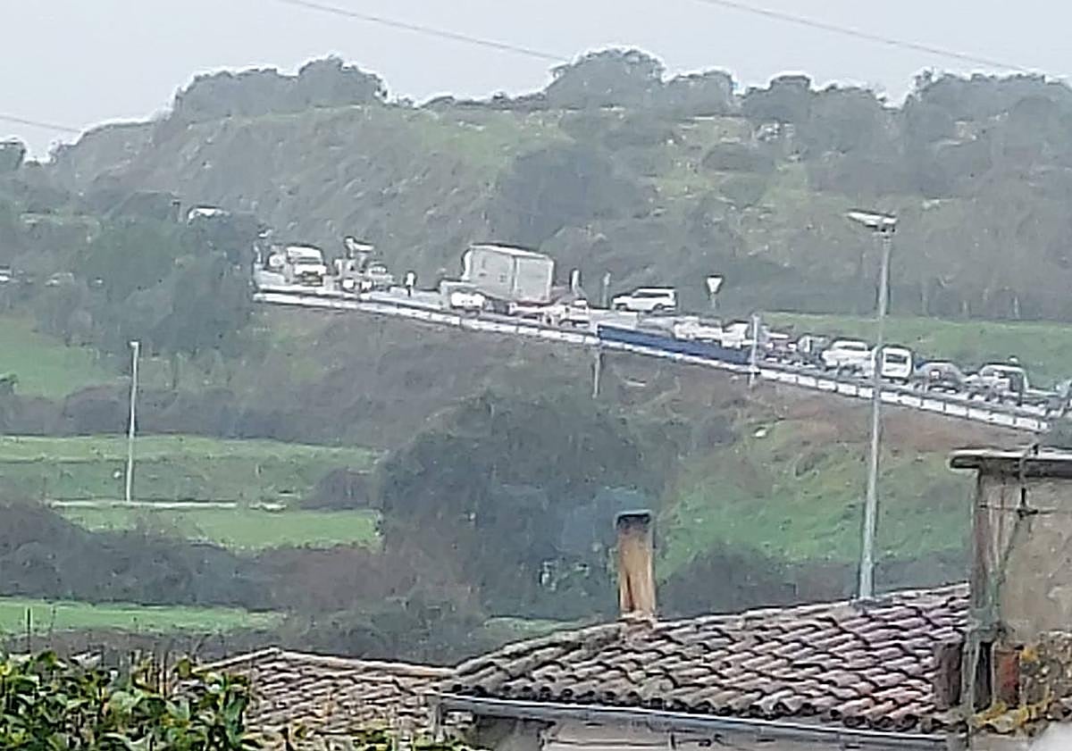 Imagen principal - Agricultores y ganaderos circulan por la N435