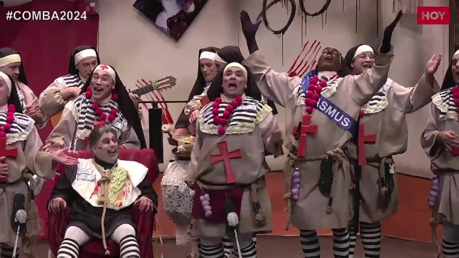 Los Camballotas en la final del concurso de murgas