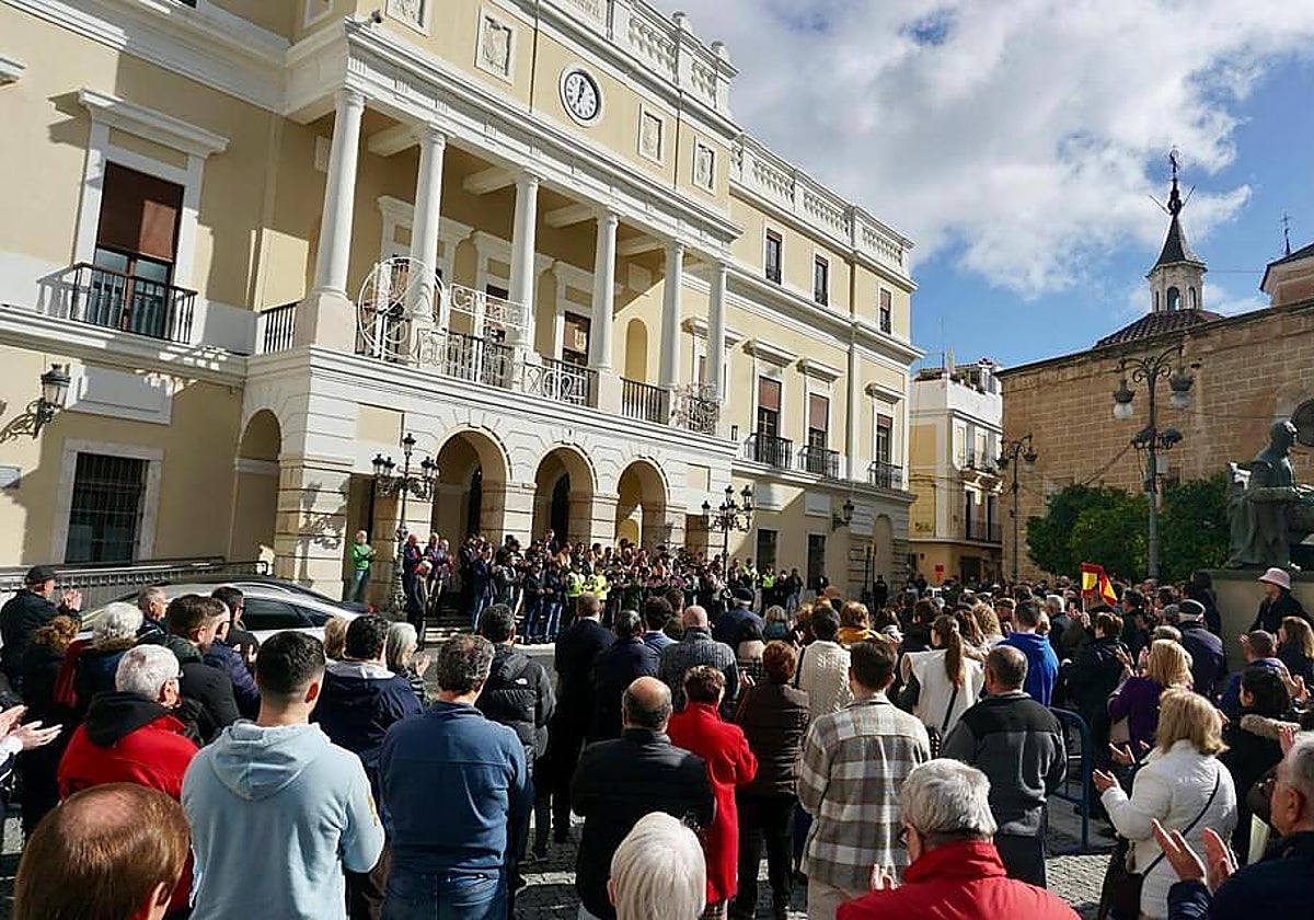 Asistentes al minuto de silencio.