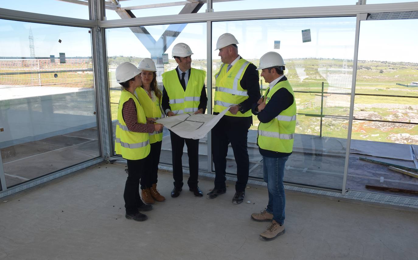 Visita a la obra de la fábrica, este martes.