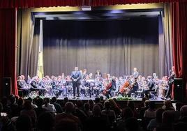 Banda Sinfónica de Cáceres, durante un concierto.