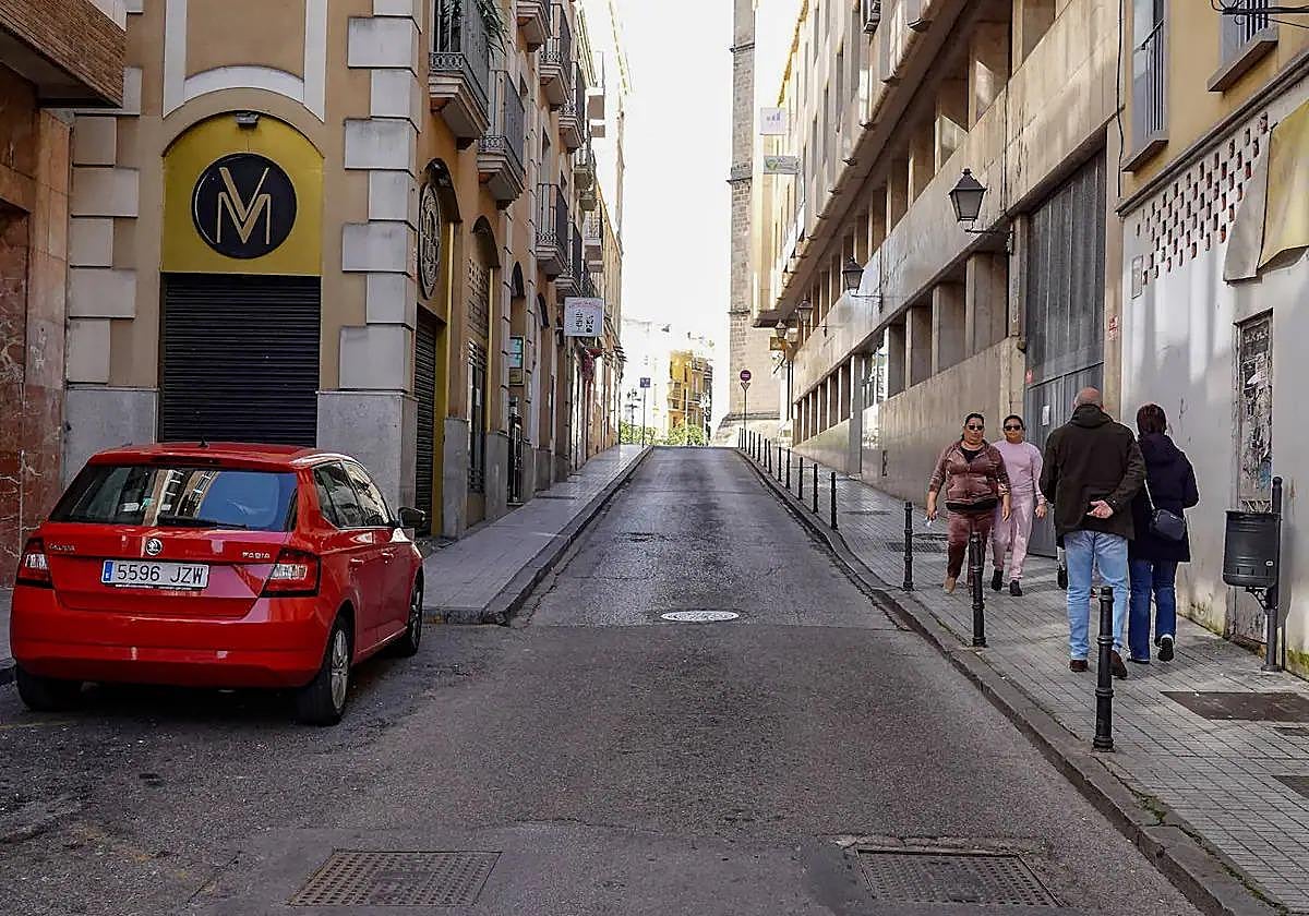 Calle Zurbarán en el Casco Antiguo de Badajoz.