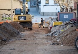 Imagen de las obras de San Blas, que afectan a la procesión del Cristo de la Victoria.