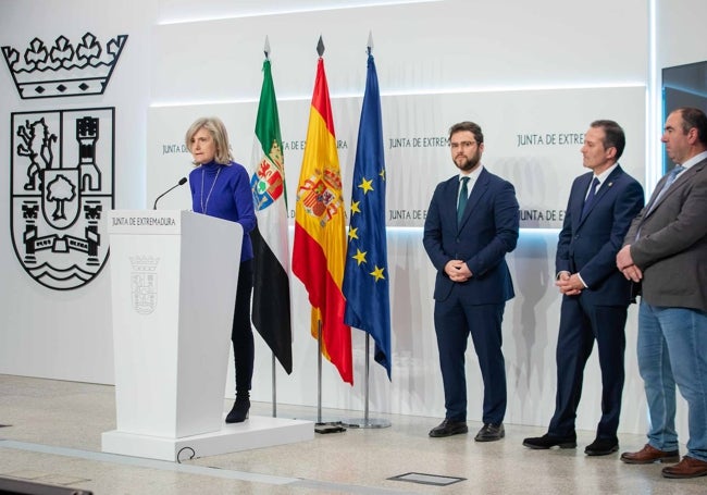 Bazaga, Gordillo, Torrado y Gallardo, esta mañana.