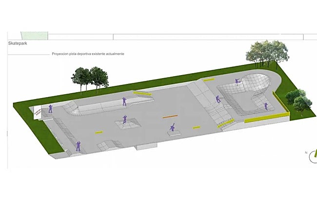 Recreación de como será la pista de patinaje.