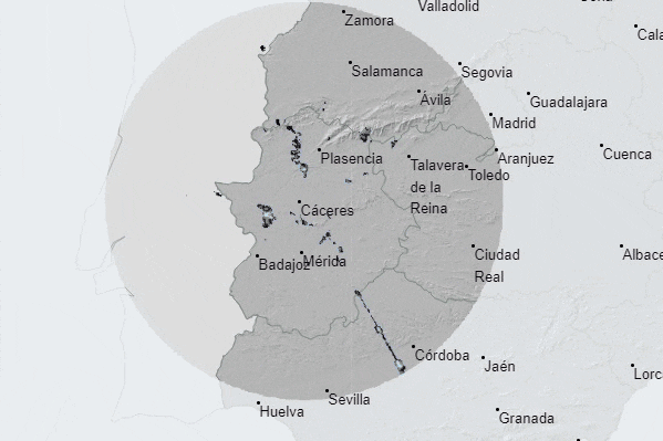 Radar de la Agencia Estatal de Metorología.