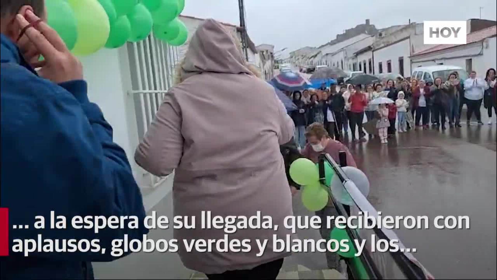 Alconchel recibe con júbilo a Toni Correa, vecino trasplantado de pulmón