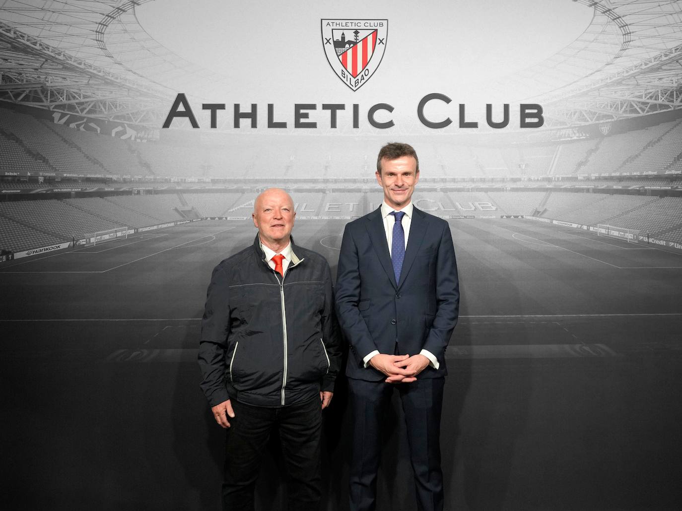 El fallecido, Gerardo Flores, junto al presidente del Athletic Club, Jon Uriarte.