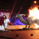 Imagen de archivo de la quema del dragón en la Plaza Mayor.