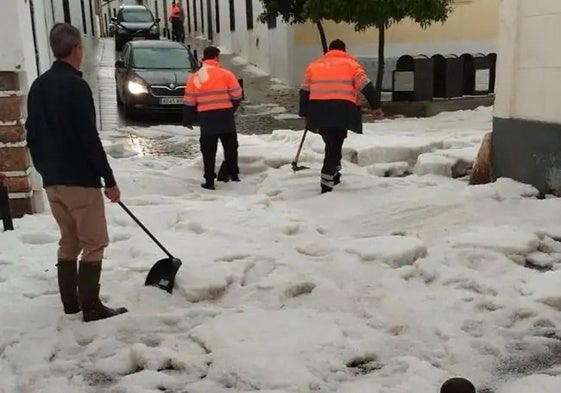 Granizada en Zafra este pasado sábado.