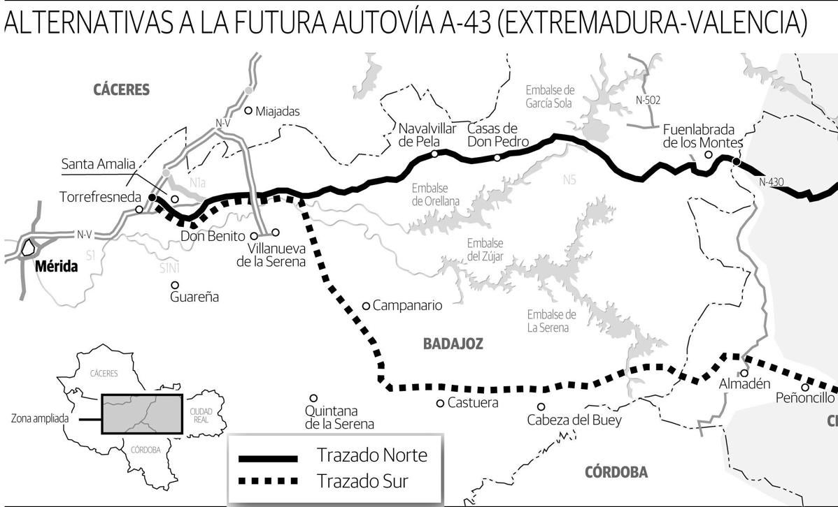 Castilla-La Mancha insiste en que hay consenso con Extremadura para hacer la A-43 por el sur