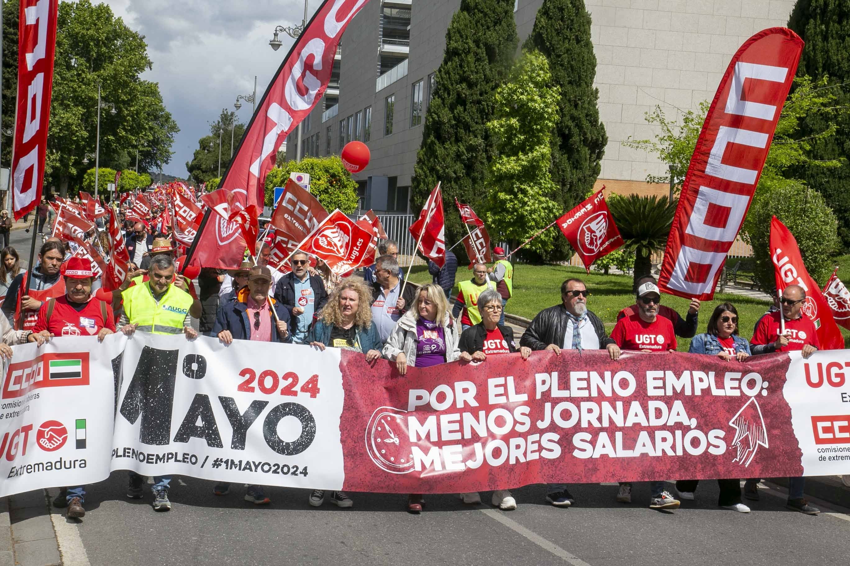 Imágenes de la manifestación del 1 de mayo en Mérida