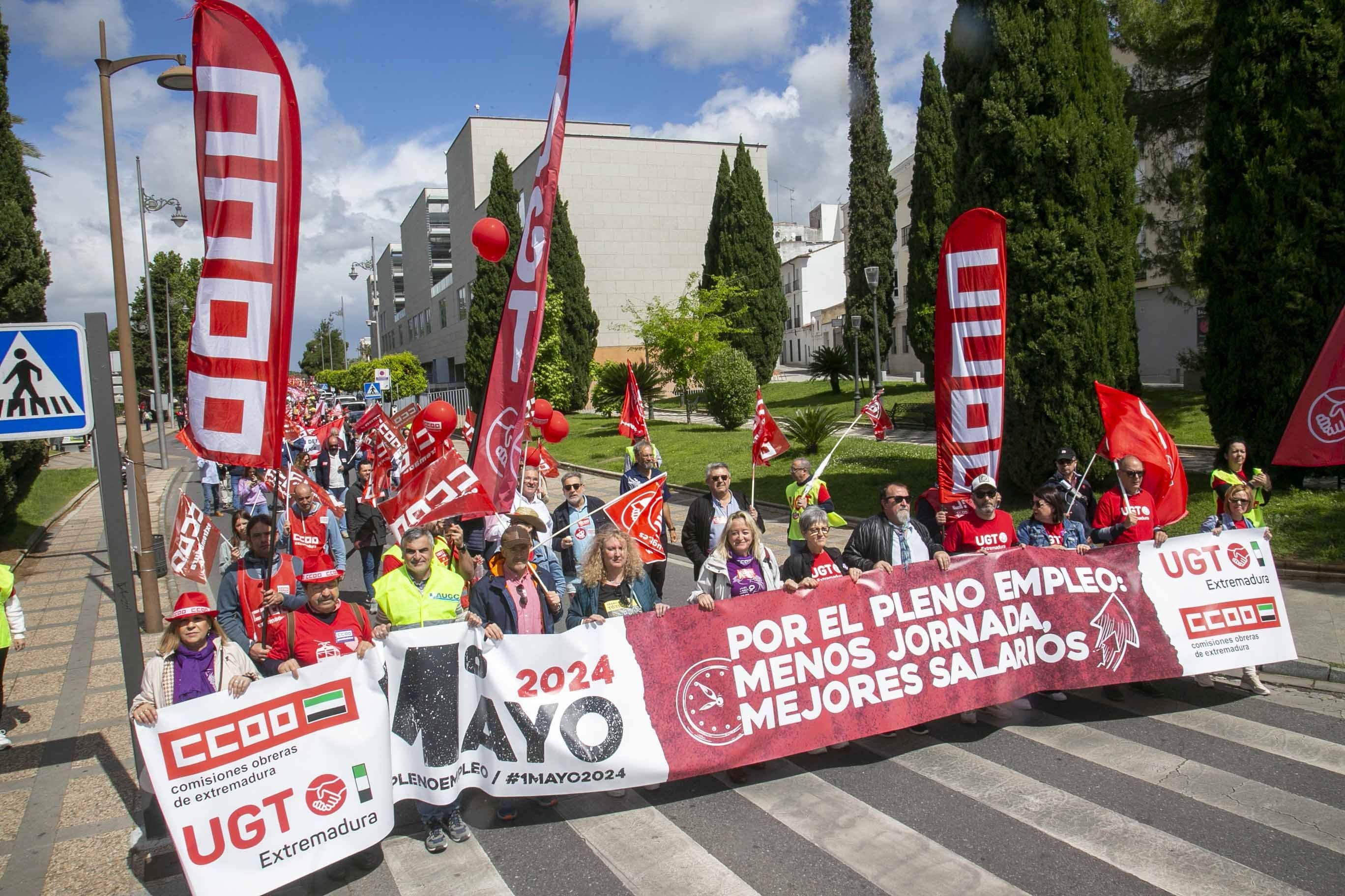 Imágenes de la manifestación del 1 de mayo en Mérida