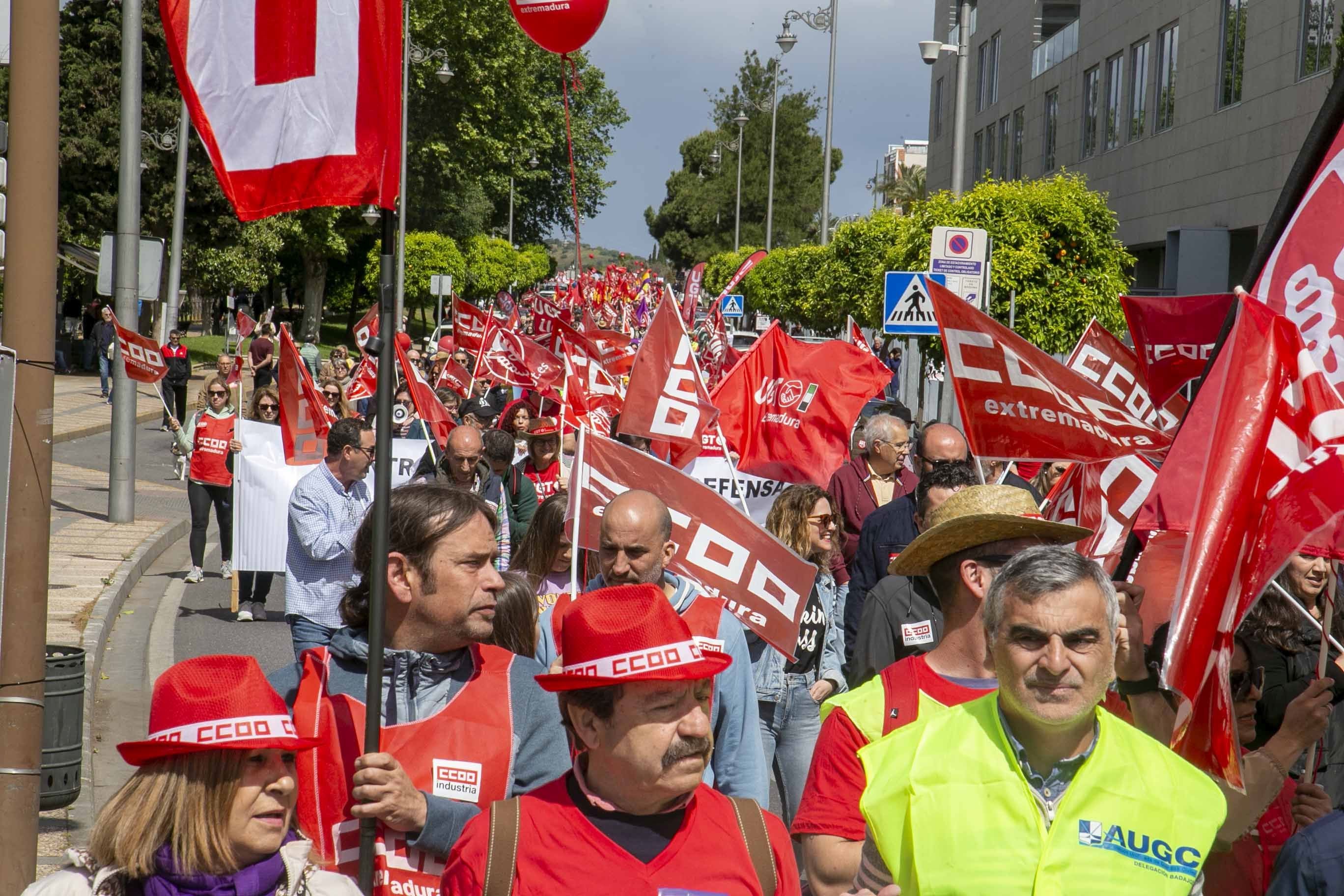 Imágenes de la manifestación del 1 de mayo en Mérida