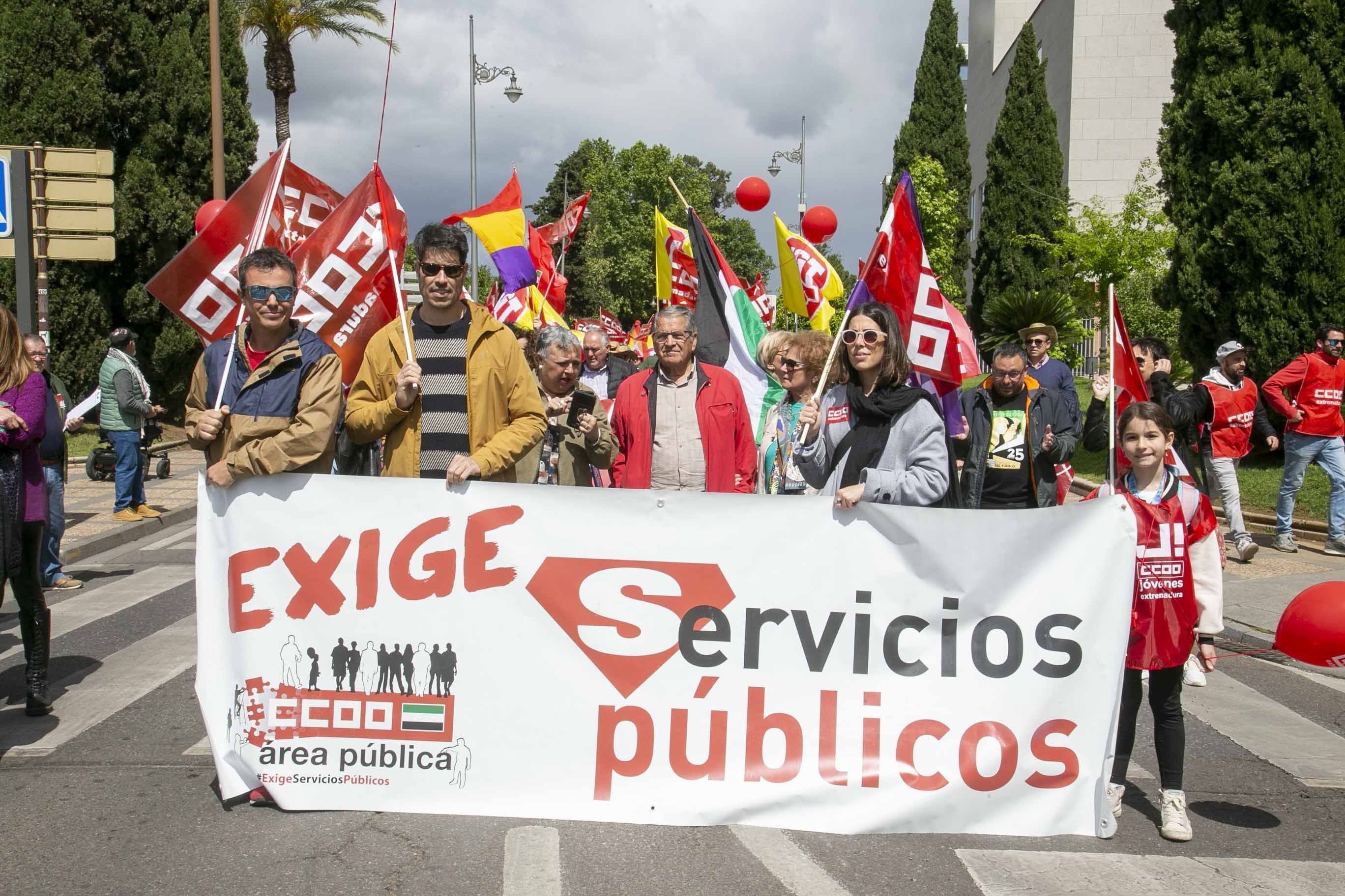 Imágenes de la manifestación del 1 de mayo en Mérida