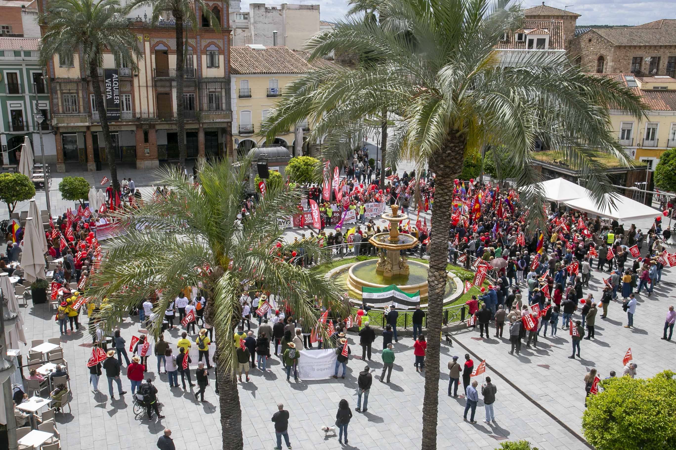 Fotos de la concentración en Mérida por el Primero Mayo