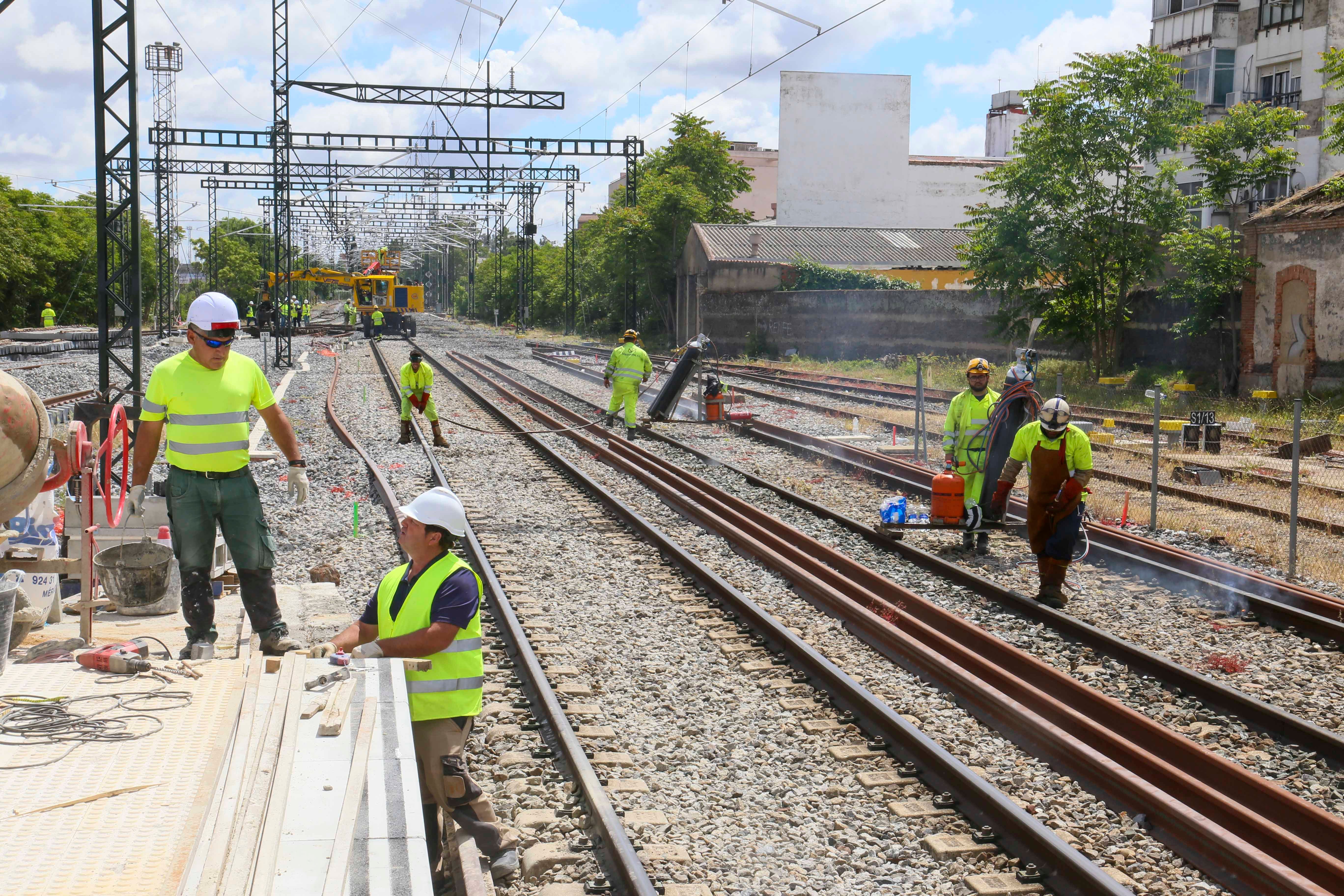 Obras del tren en Mérida