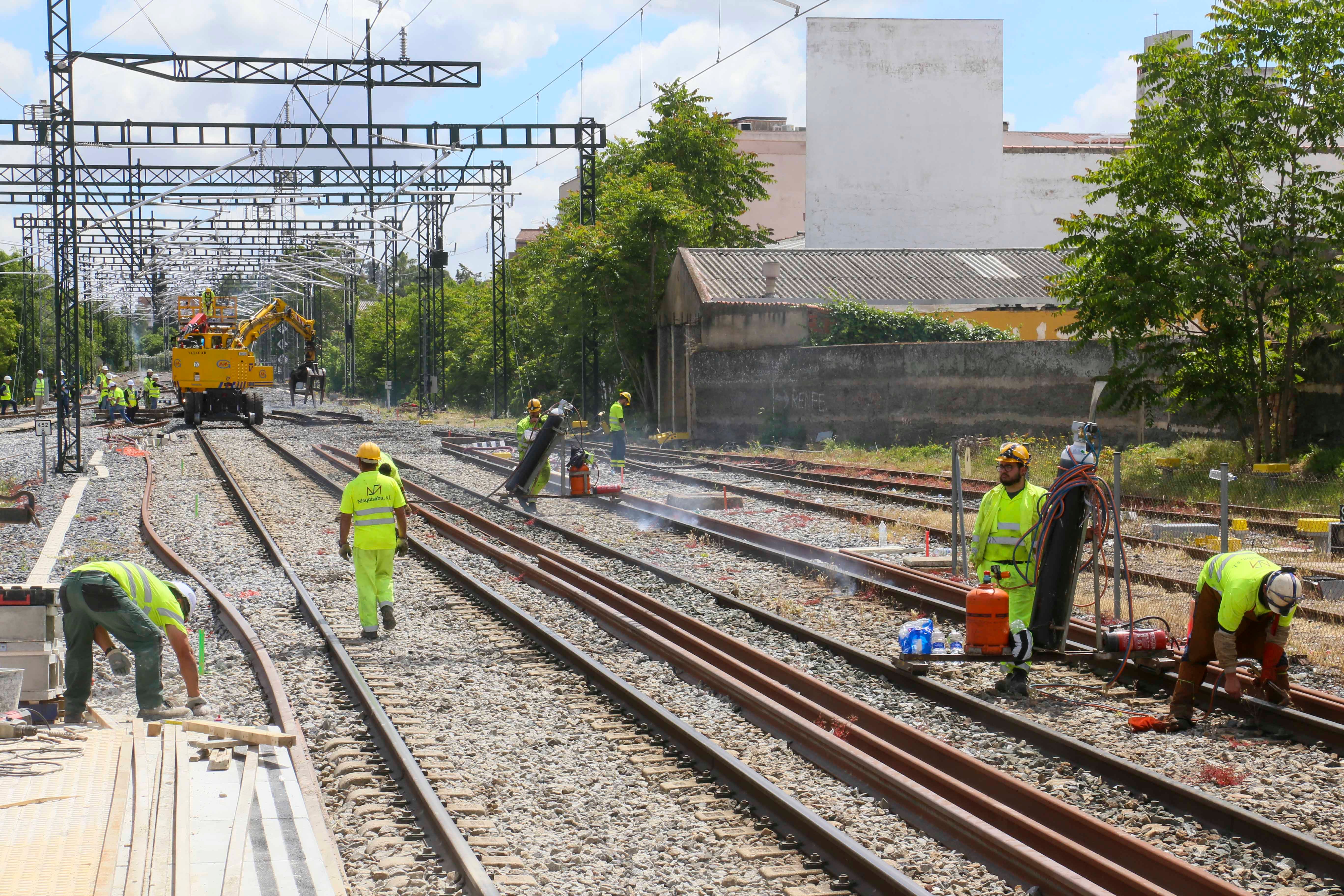 Obras del tren en Mérida