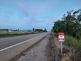 Imagen de la N-630 en el kilómetro 678.