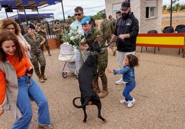 Las familias reciben a los primeros militares de la Brigada Extremadura de su misión en Líbano