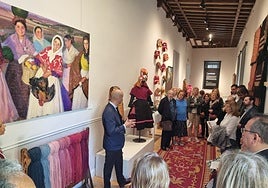 Inauguración de la muestra 'Espacios e identidades' este lunes en la Real Fábrica de Tapices de Madrid.