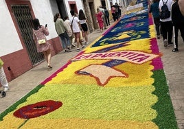 Los vecinos de San Vicente cubrirán un kilómetro de calle con sus alfombras artesanales por el Corpus Christi