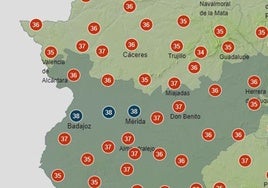 La Agencia Estatal de Meteorología prevé que se alcancen los 38 grados este jueves en el valle del Guadiana.