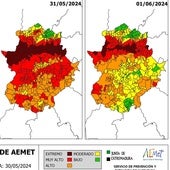 La zona de la cuenca del Tajo estará este viernes en riesgo extremo de incendio