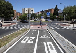 Imagen del carril bici de Ronda de la Pizarra, por el centro, que conectaría con el nuevo.