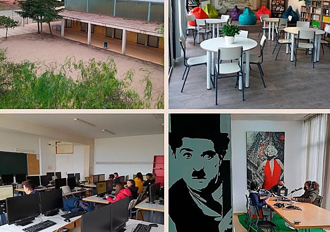 Instalaciones y alumnos del IES Sierra la Mesta.