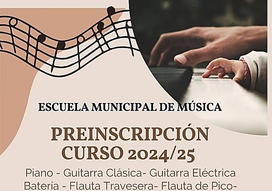 Abierto el plazo de preinscripción para la Escuela Municipal de Música