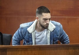 El acusado, Pablo Rivero, en el juicio en la Audiencia Provincial.