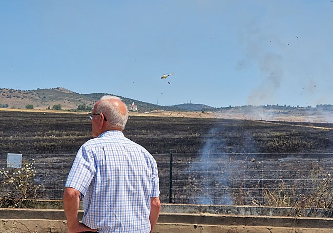 Extensión de terreno quemada en el incendio.