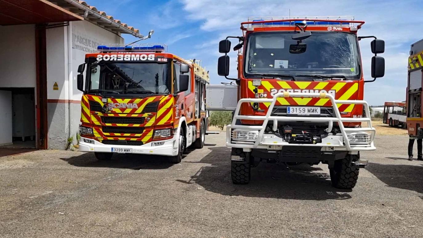 Así son los cuatro nuevos camiones que estrena el Consorcio de Bomberos de la Diputación de Badajoz