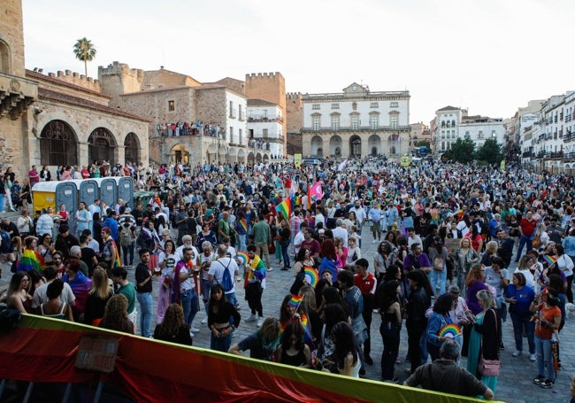 Imagen de la Plaza, este sábado antes del inicio de los conciertos.