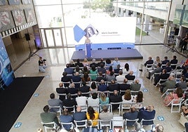 Un momento de la intervención de Guardiola en el evento 'Estrategia de Transformación Digital 2027'.