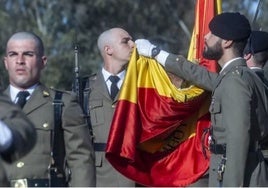 Última jura de bandera en el Cefot de Cáceres el pasado mes de enero.