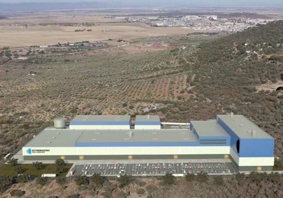 Recreación de la planta minera en las inmediaciones de la Montaña de Cáceres.