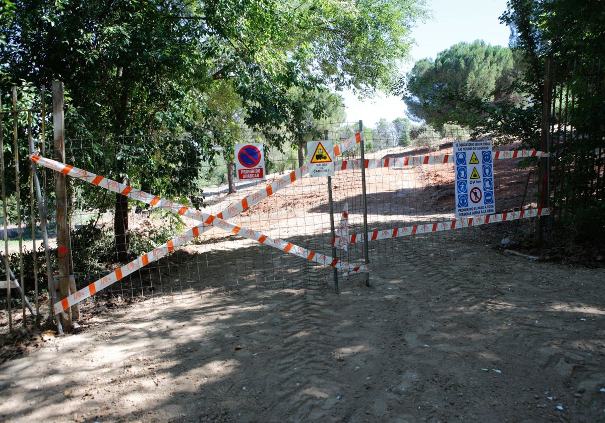 Obra del aparcamiento en superficie que se habilitará en el Parque del Príncipe.