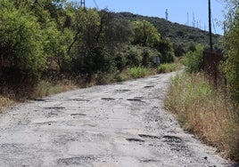 Aspecto actual del camino de las antenas en Santa Bárbara.