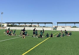 Entrenamiento del Cacereño esta semana.