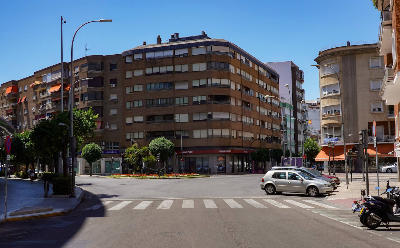 Calles vacías en Badajoz en la tarde de este martes.