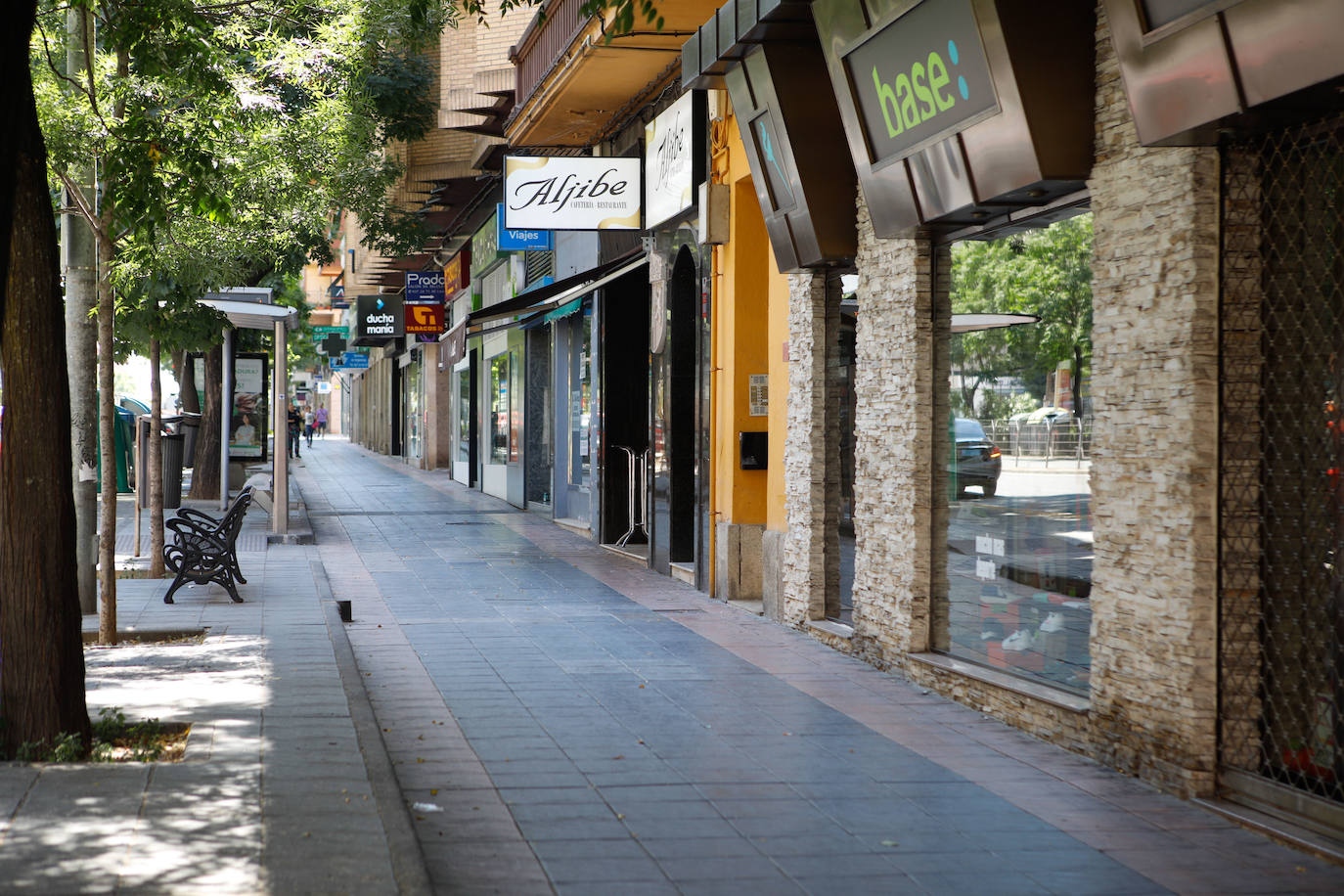 Calles vacías en Cáceres en la tarde de este martes.