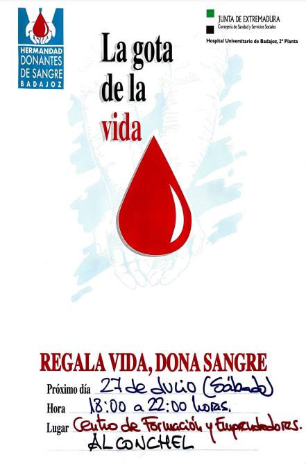 Cartel anunciante de las extraciones de este sábado en Alconchel.